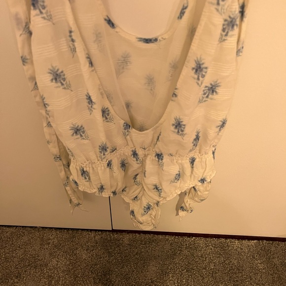 NWOT LoveShackFancy Low Back, Bow Sleeve Mandy Bodysuit - Picture 9 of 11